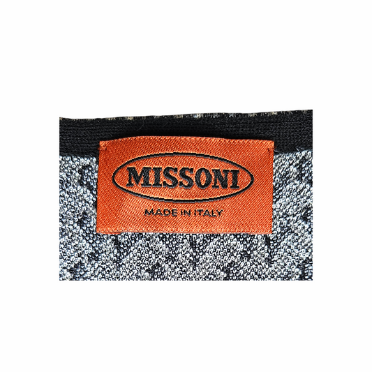 Geometric Knit Shift Dress in Black, Lilac & Silver - Missoni