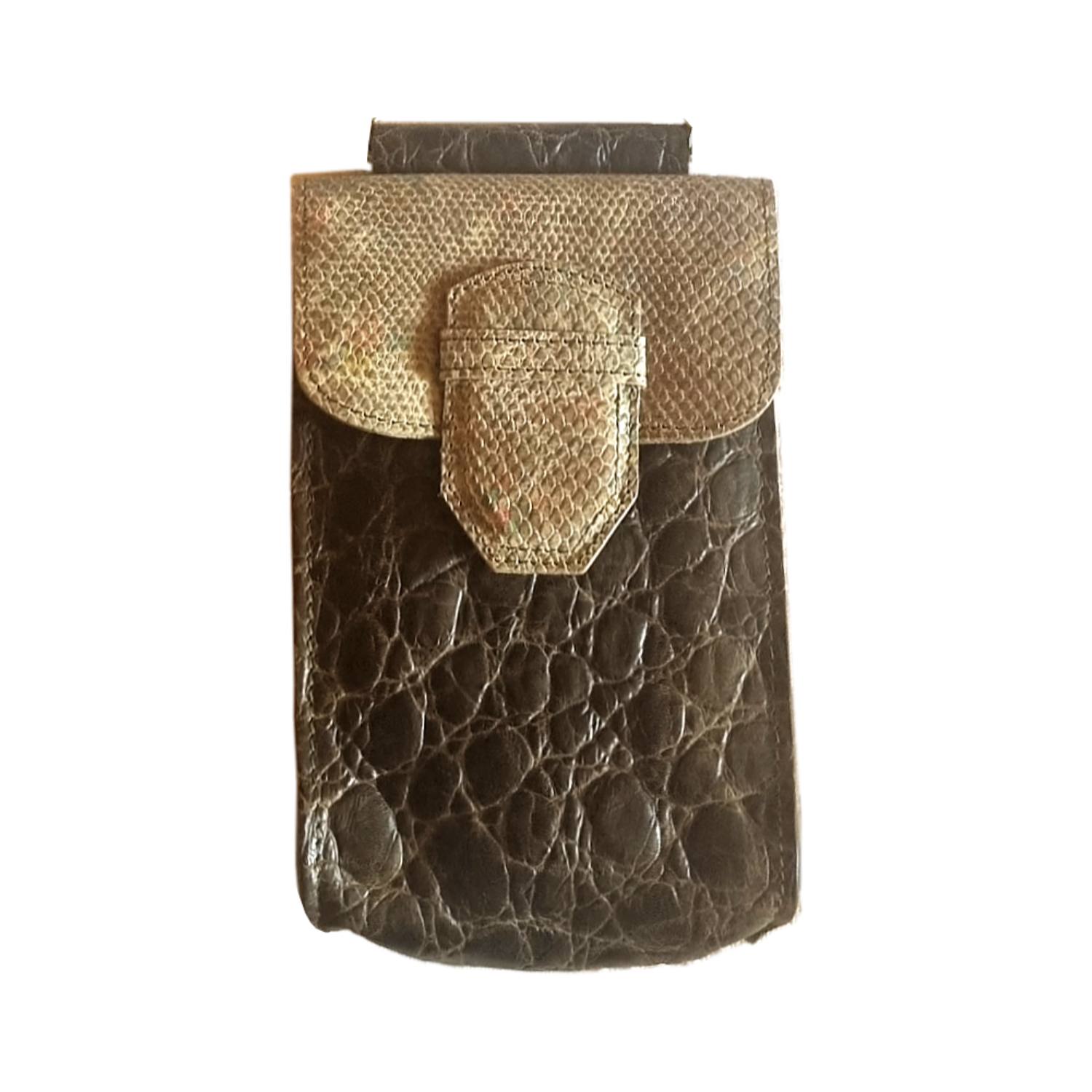 Reclaimed Leather Cross Body/ Belt Mobile Pouch (8484645732700)