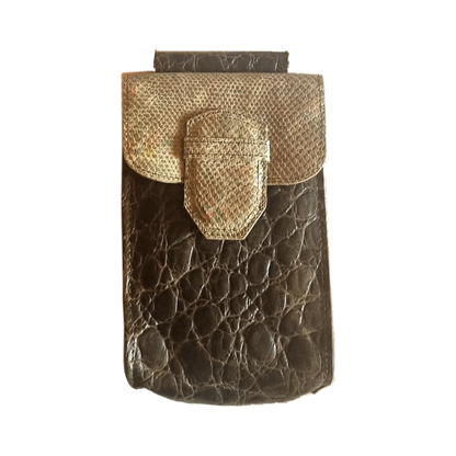 Reclaimed Leather Cross Body/ Belt Mobile Pouch (8484645732700)