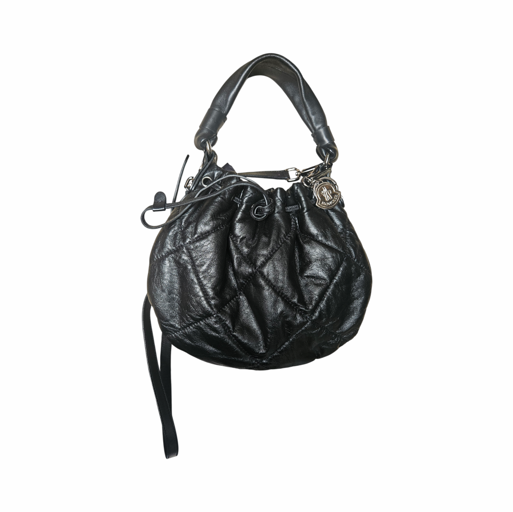 Quilted Puffer Leather Shoulder Bag - Moncler