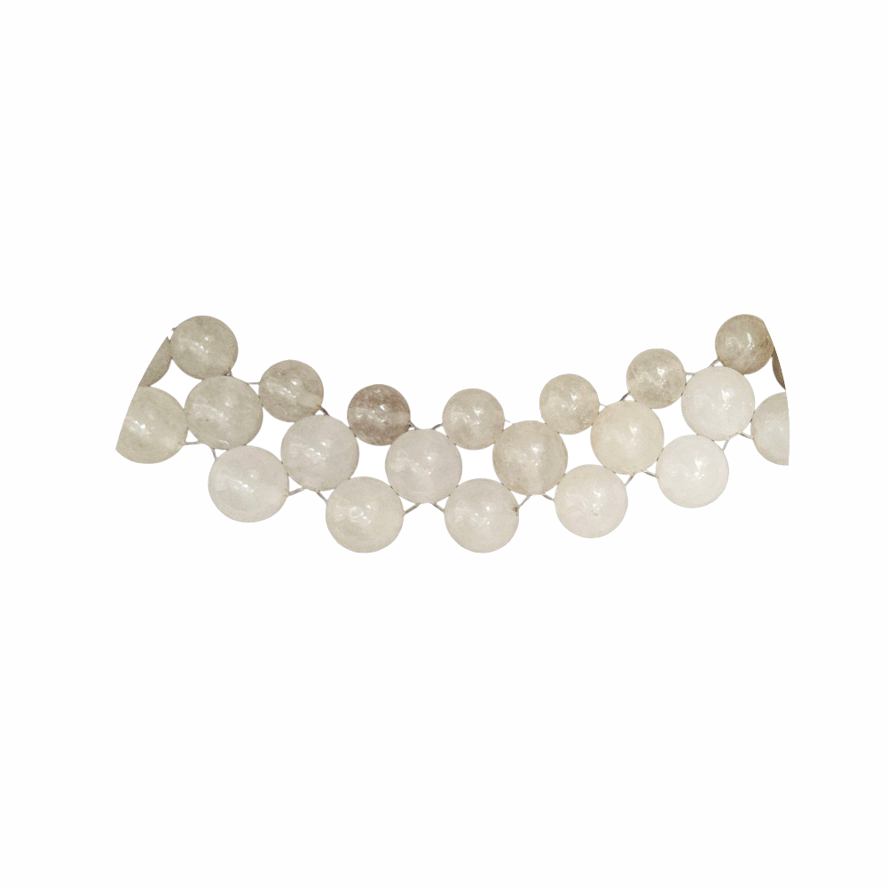 Translucent Quartz-Effect Multi-Strand Beaded Statement Necklace