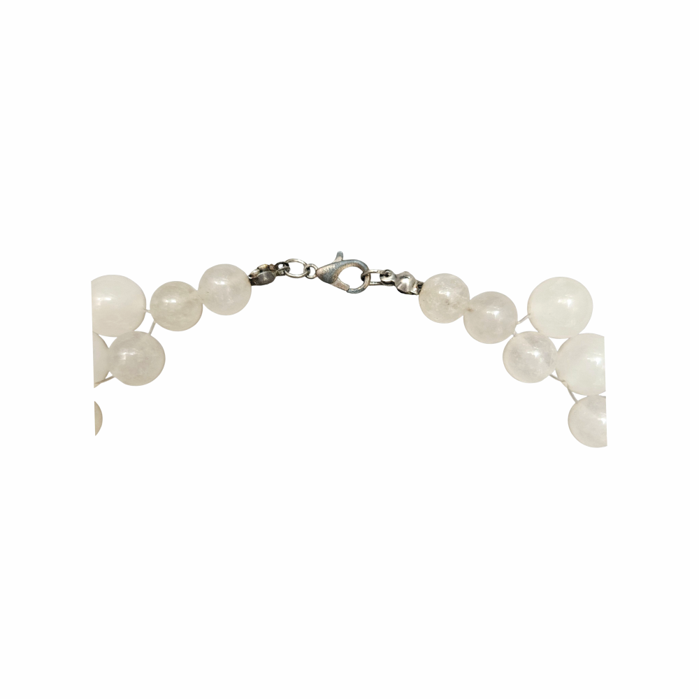 Translucent Quartz-Effect Multi-Strand Beaded Statement Necklace