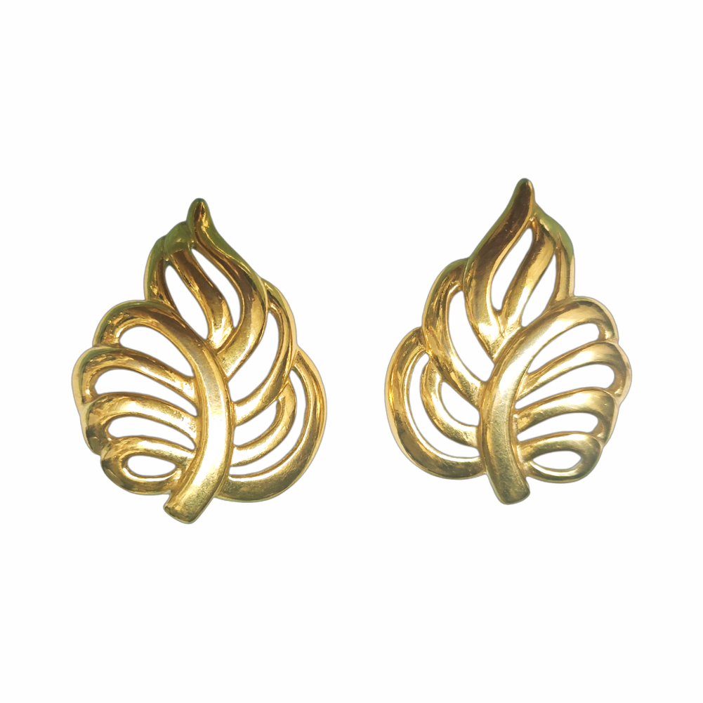 1980s Leaf Stud Earrings - Napier