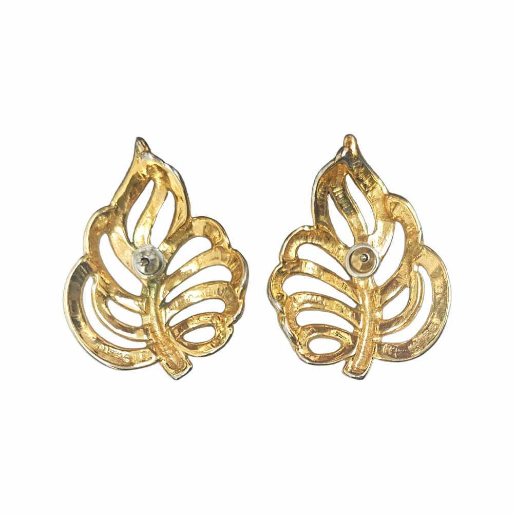 1980s Leaf Stud Earrings - Napier