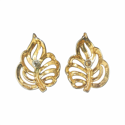 1980s Leaf Stud Earrings - Napier