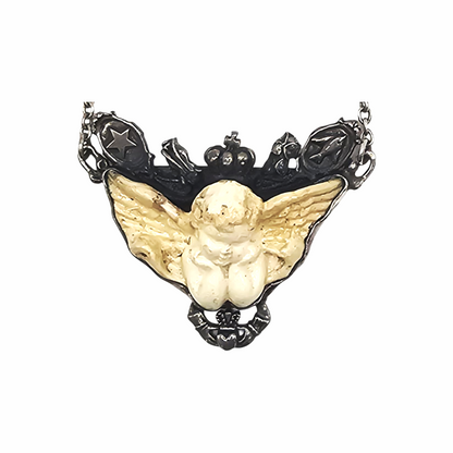 Barocco Style Cherub Pendant & Chain Necklace