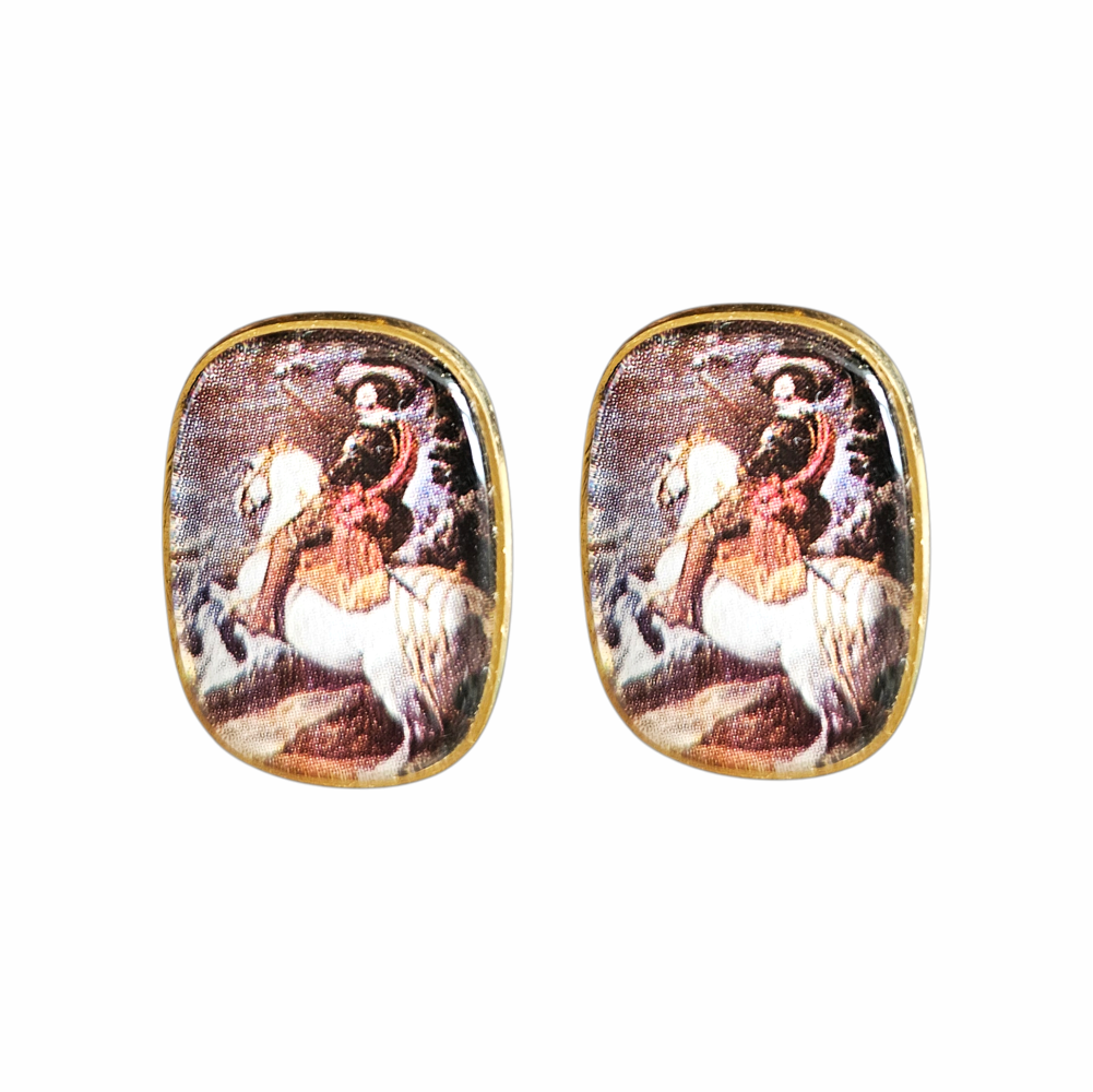 Vintage Late 1990s Equestrian Picture Cufflinks