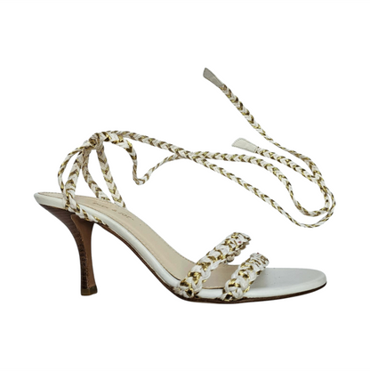 White & Gold Strappy Sandals - Paul & Joe