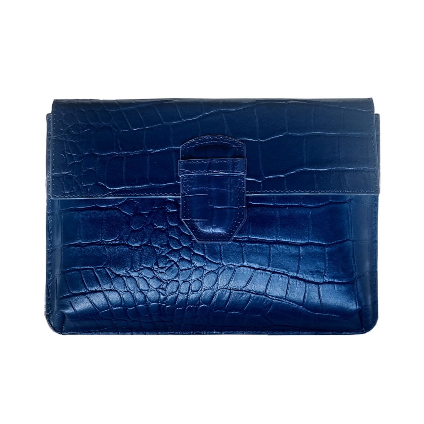 Croc Embossed Reclaimed Leather Clutch - Saffron - Re:Velvet