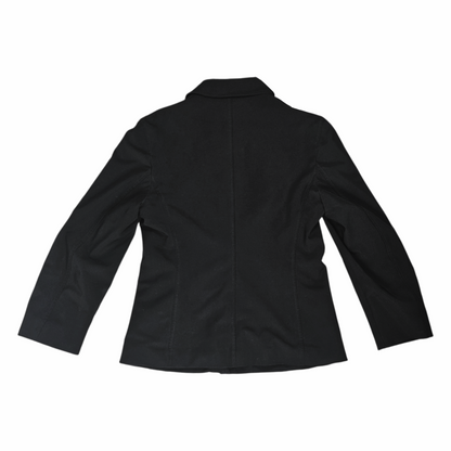 Prada Milano black fitted tailored jacket, Made in Italy, size 42, with sculpted seam detailing, full lining, Prada branded zips and pockets.