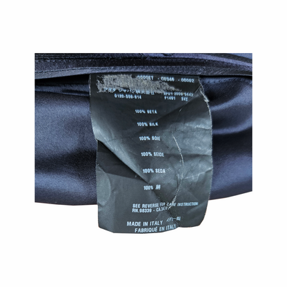 Vintage 1990s Prada Midnight Navy Silk Midi Skirt with Oversized Pockets