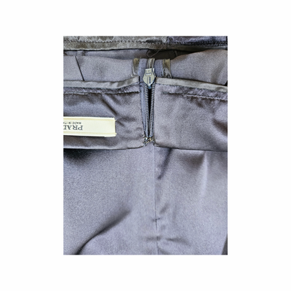 Vintage 1990s Prada Midnight Navy Silk Midi Skirt with Oversized Pockets