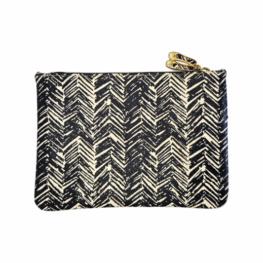 Leather Chevron Print Cosmetic Pouch - Pretty Ballerinas