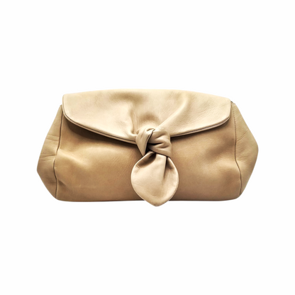 Leather Knot Clutch Bag - Pura López