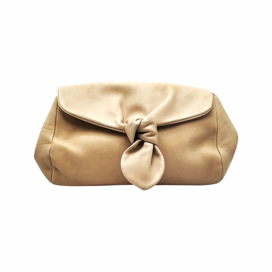 Leather Knot Clutch Bag - Pura López