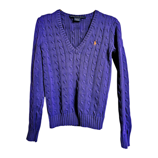 Cable Knit V-Neck Sweater - RALPH LAUREN SPORTS