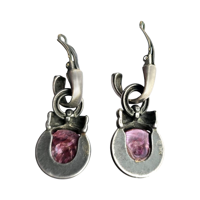 Clip - On SIlver Antique Style Earrings