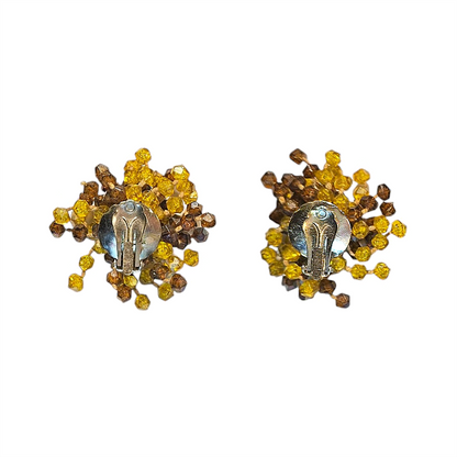 Vintage  Late 1950s Glass Beads Earrings