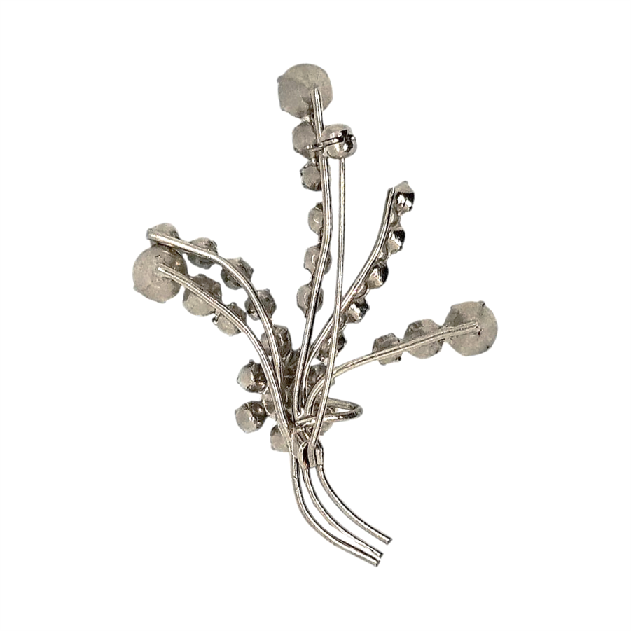 Vintage Diamanté Floral Brooch