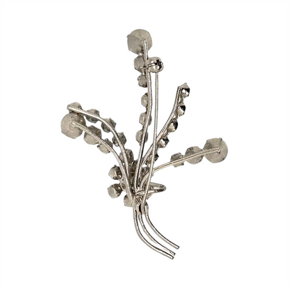 Vintage Diamanté Floral Brooch