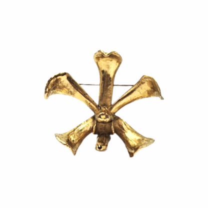 Vintage Gold-Plated Orchid Brooch - Risis