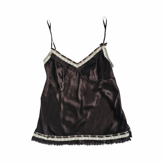 Embroidered Silk Satin Camisole Top -  Rocha.John Rocha