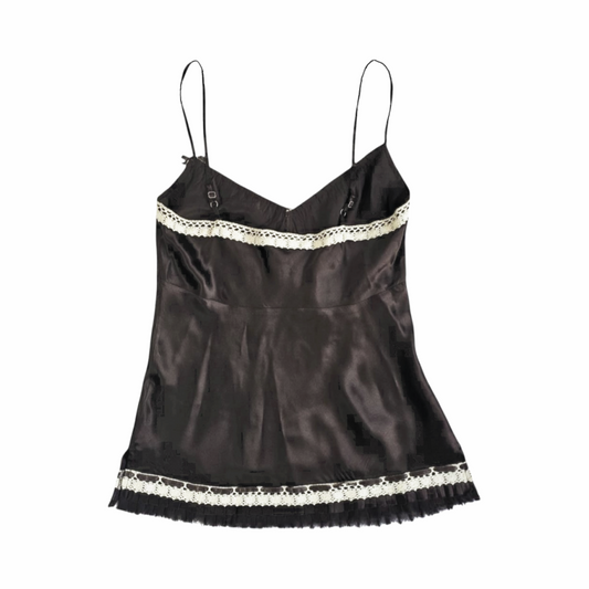 Embroidered Silk Satin Camisole Top -  Rocha.John Rocha