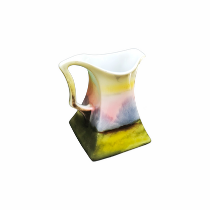 Antique Bavaria Porcelain Cream Pitcher Pastel Landscape - Royal Bayreuth