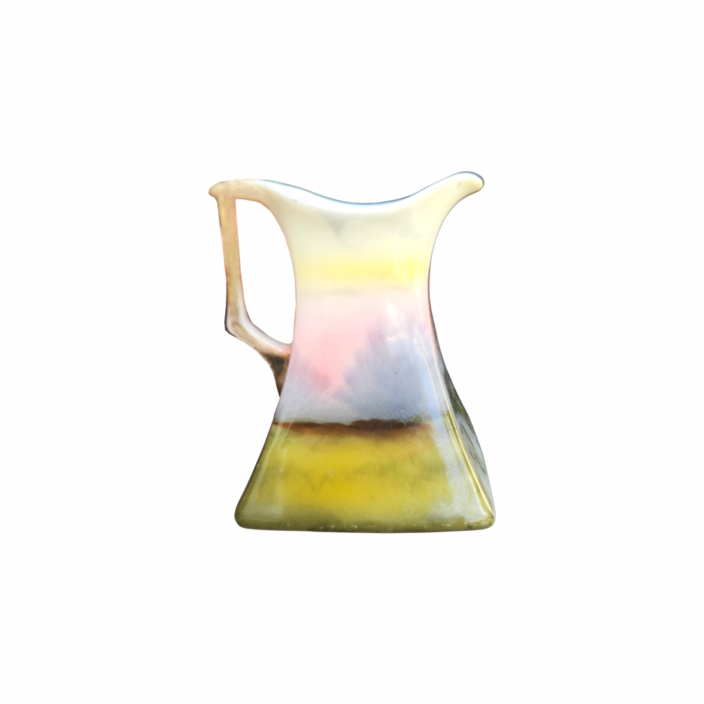 Antique Bavaria Porcelain Cream Pitcher Pastel Landscape - Royal Bayreuth