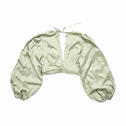 Puff Sleeves Cropped Top - Runaway