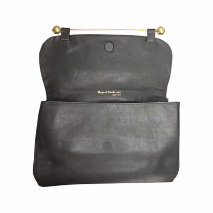‘Clio’ Leather Clutch Bag with Brass Bar  - Rupert Sanderson