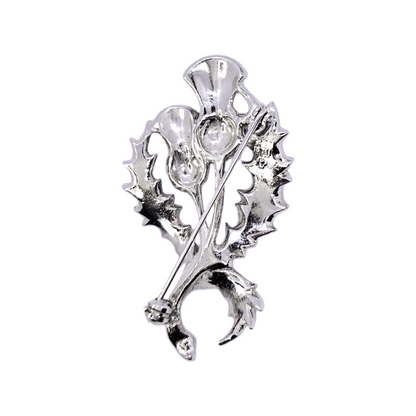 Vintage 1950s Silver Tone & Marcasite Thistle Flower Brooch - BJL - Re:Velvet