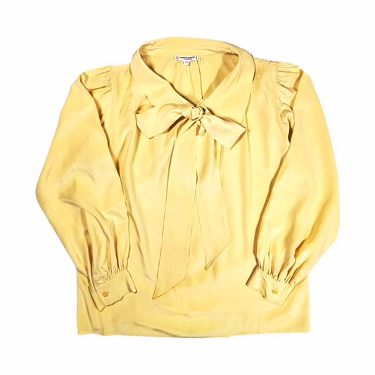 Vintage Silk pussy-bow blouse late 1970s–early 1980s - Saint Laurent Rive Gauche
