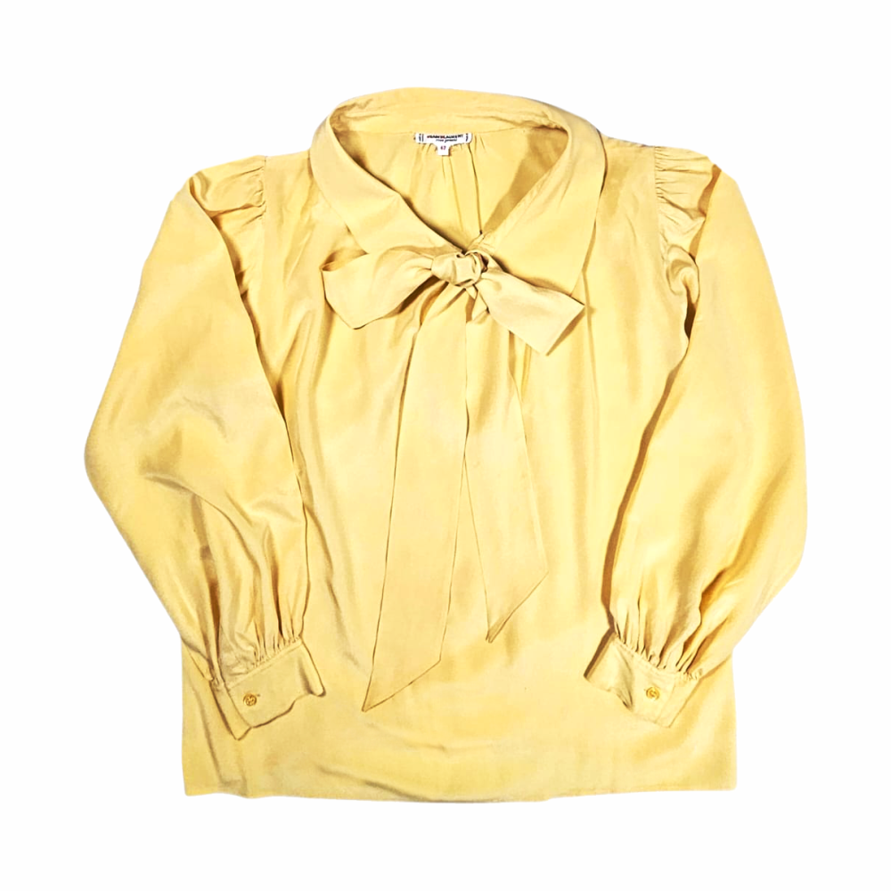 Vintage Silk pussy-bow blouse late 1970s–early 1980s - Saint Laurent Rive Gauche - Re:Velvet