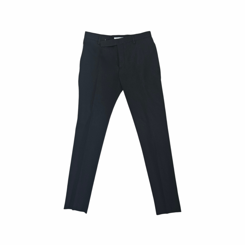 Black Wool Gabardine Tapered Suit Trousers- Saint Laurent