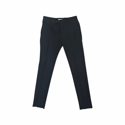 Black Wool Gabardine Tapered Suit Trousers- Saint Laurent