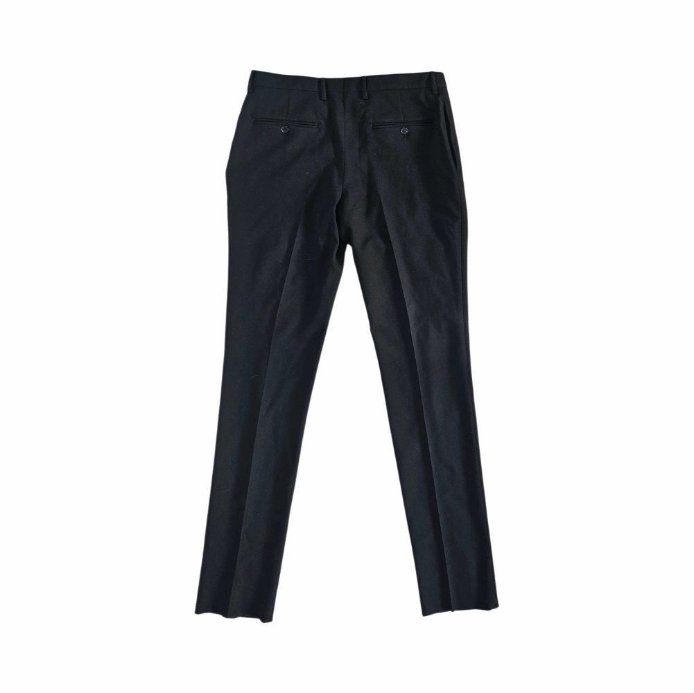 Black Wool Gabardine Tapered Suit Trousers- Saint Laurent