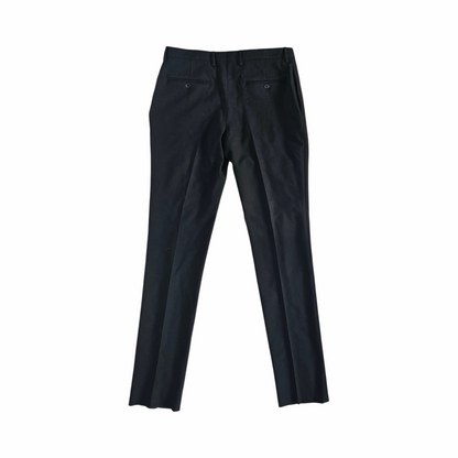 Black Wool Gabardine Tapered Suit Trousers- Saint Laurent