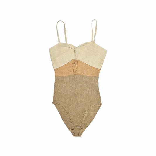 Metallic  tri-colour Swimsuit with Openwork detailing  - Sandro