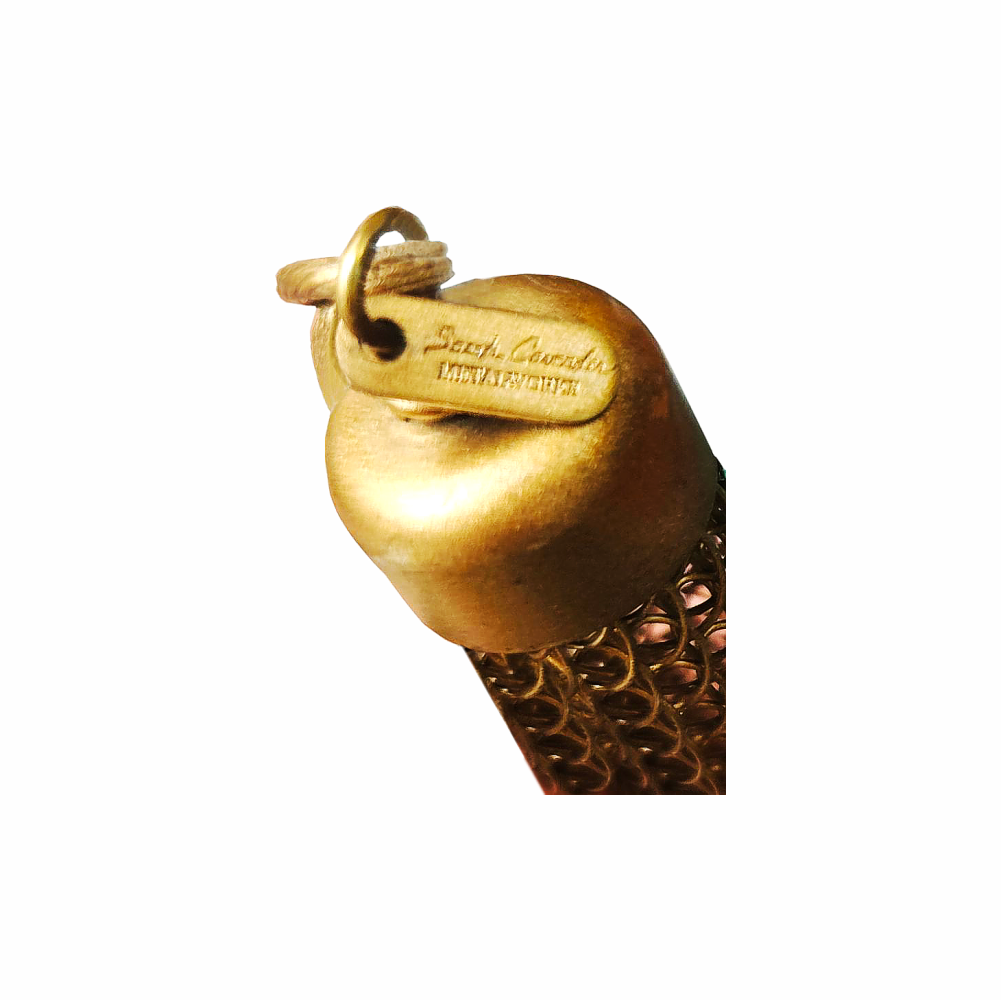 Gold-Tone Tubular Metallic Mesh Necklace - Sarah Cavender