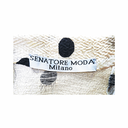 1990s Crinkled Cream Polka Dot Short-Sleeve Shirt - Senatore Moda - Re:Velvet
