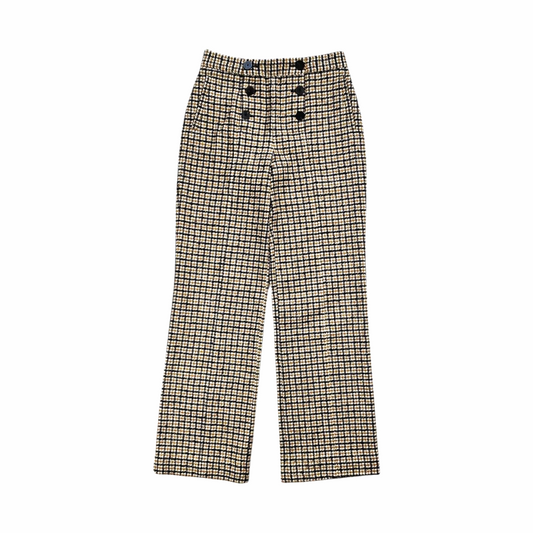 Checked High-Waist Wool Sailor Trousers - Sézane