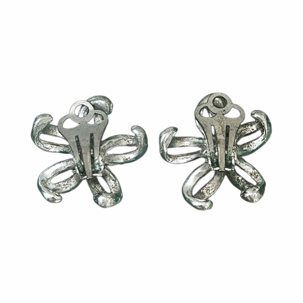Faux Pearl Flower Clip-On Earrings