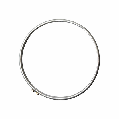 Vintage Minimalist Sterling Silver Bangle with Gold-Tone Accents