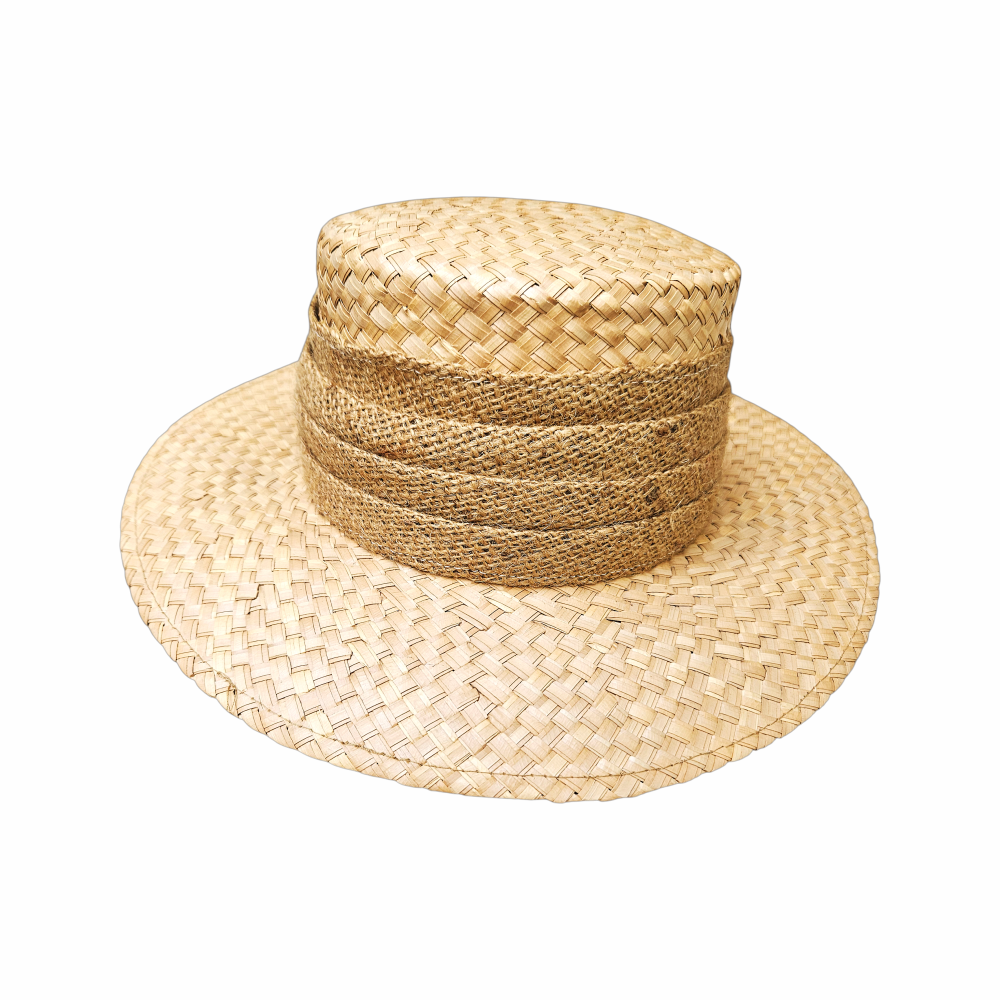 Stormafit Leisure wide-brim straw hat with natural fibre band. British country-style summer hat with structured high crown and neutral woven finish.