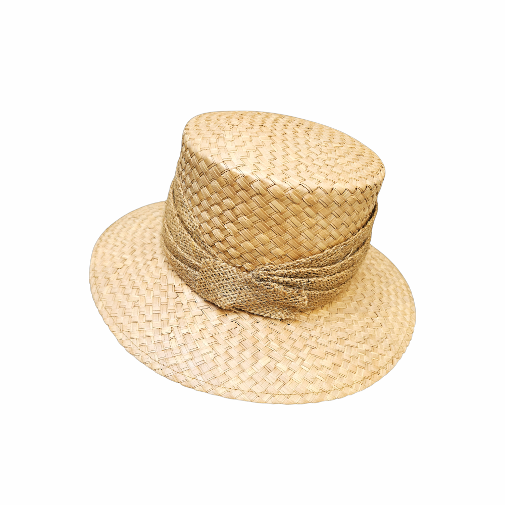 Stormafit Leisure wide-brim straw hat with natural fibre band. British country-style summer hat with structured high crown and neutral woven finish.