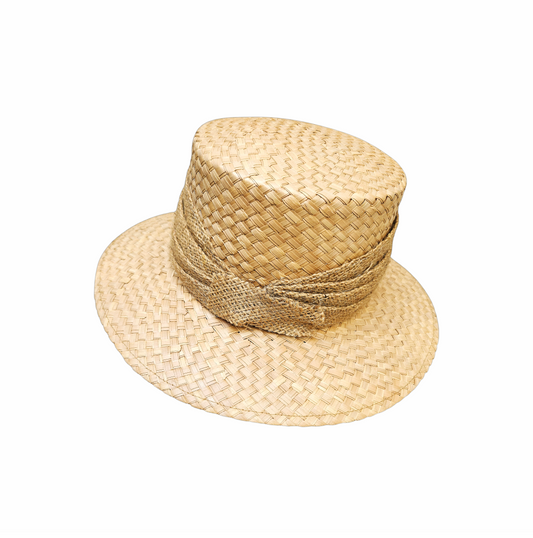 Stormafit Leisure wide-brim straw hat with natural fibre band. British country-style summer hat with structured high crown and neutral woven finish.