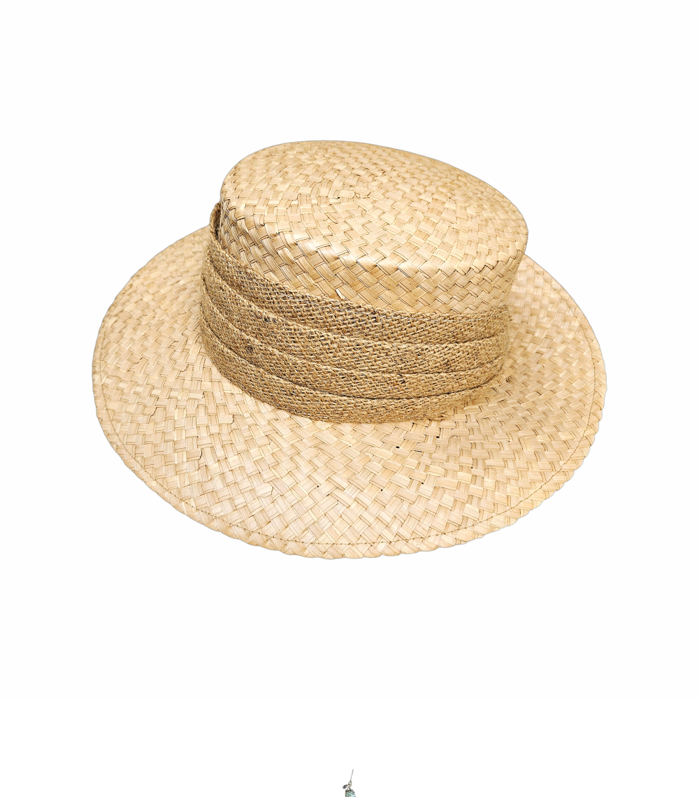 Stormafit Leisure wide-brim straw hat with natural fibre band. British country-style summer hat with structured high crown and neutral woven finish.