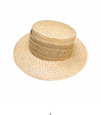 Stormafit Leisure wide-brim straw hat with natural fibre band. British country-style summer hat with structured high crown and neutral woven finish.