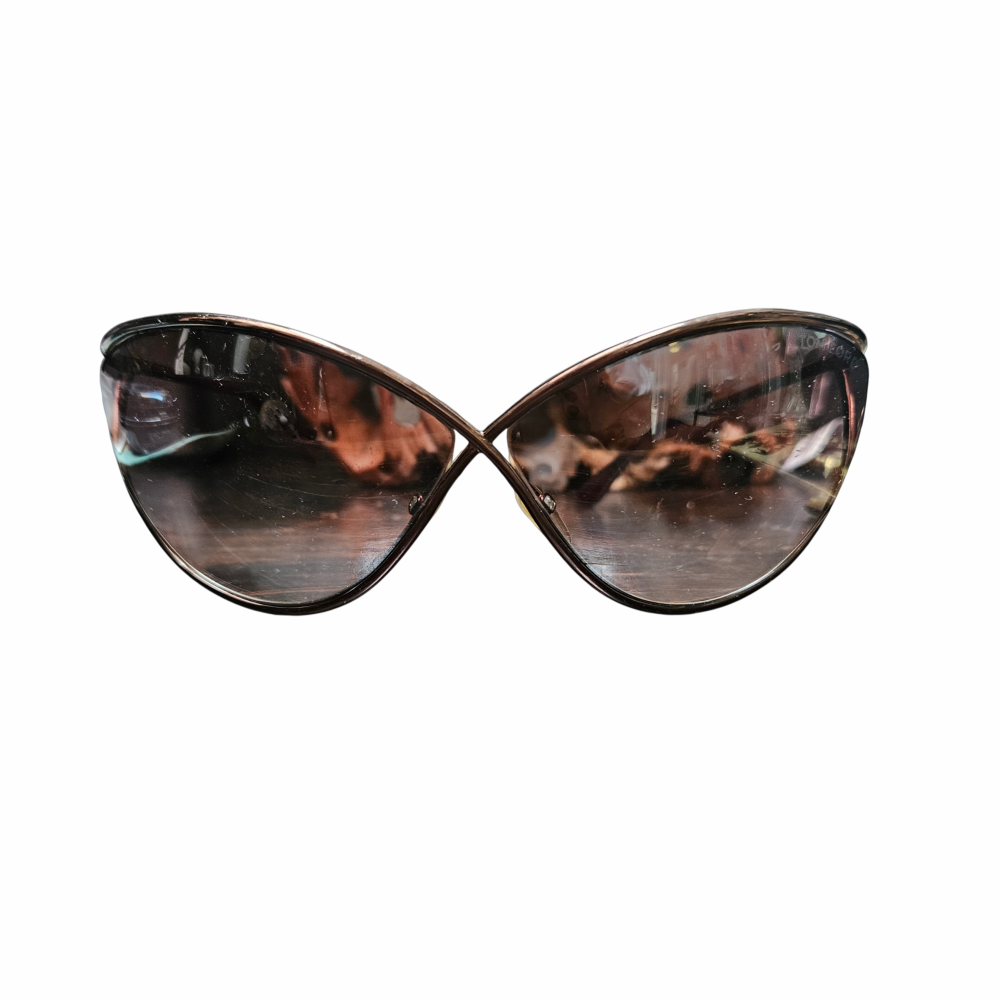 Tom Ford TF137 Jasmine vintage sunglasses, c.2009, with bronze crossover butterfly frame, brown lenses, original case and box. Made in Italy.